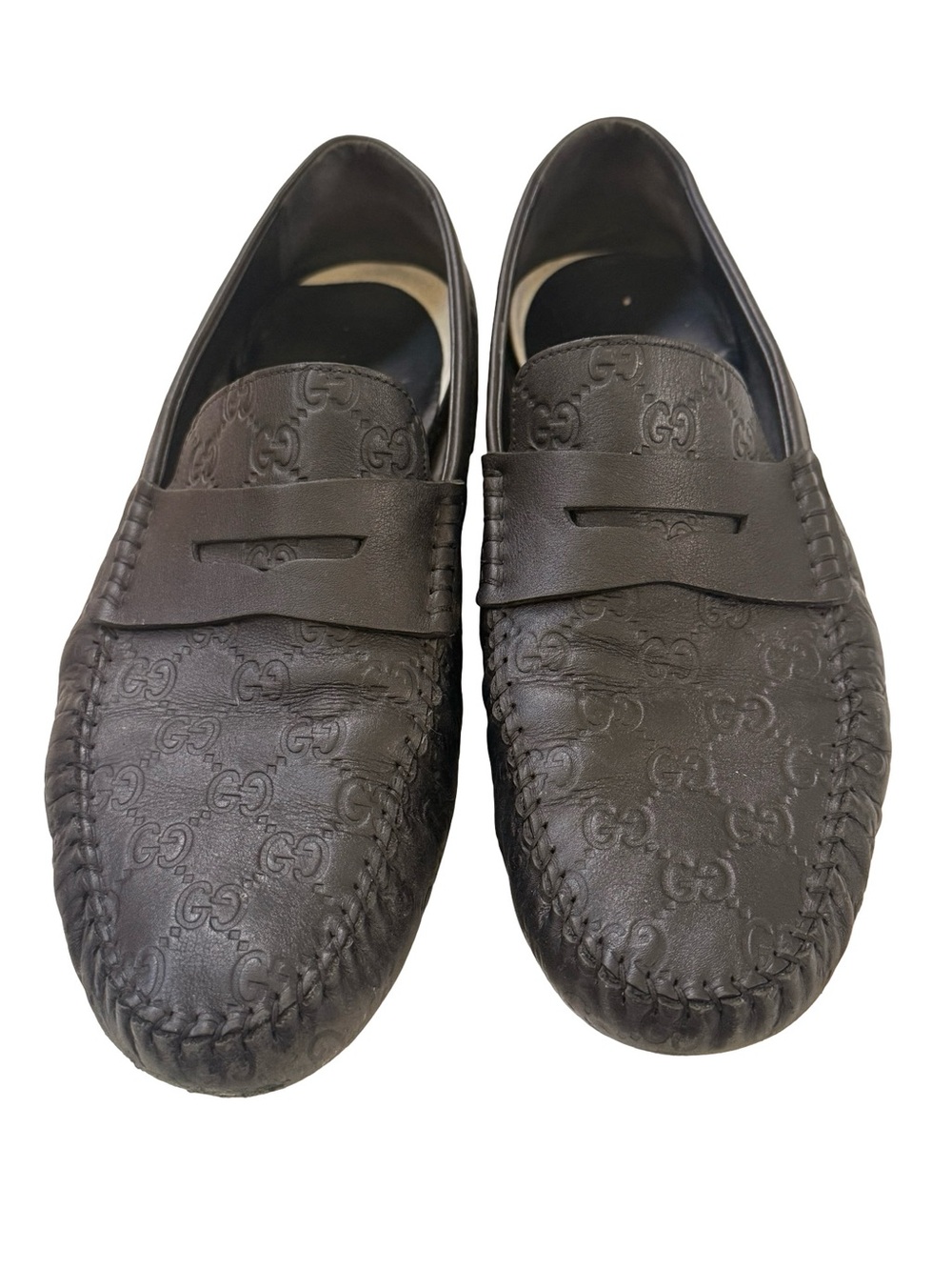 Gucci Men's Black Leather Moccasin Loafers